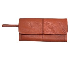 HOBO Fuse Wristlet Wallet Toffee Brown Leather